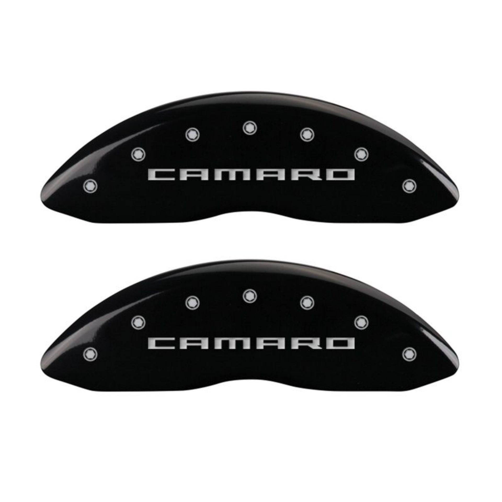 Picture of MGP 4 Caliper Covers Engraved Front Gen 5-Camaro Engraved Rear Gen 5-RS Black finish silver ch