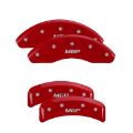Picture of MGP Front set 2 Caliper Covers Engraved Front MGP Red finish silver ch