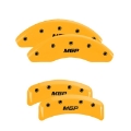 Picture of MGP Front set 2 Caliper Covers Engraved Front MGP Yellow finish black ch