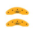 Picture of MGP Front set 2 Caliper Covers Engraved Front Oval logo-Ford Yellow finish black ch