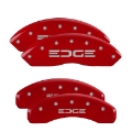 Picture of MGP Front set 2 Caliper Covers Engraved Front MGP Red finish silver ch