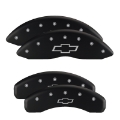 Picture of MGP Front set 2 Caliper Covers Engraved Front Bowtie Black finish silver ch