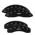 Picture of MGP Front set 2 Caliper Covers Engraved Front Chevy racing Black finish silver ch