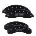 Picture of MGP Front set 2 Caliper Covers Engraved Front MGP Black finish silver ch