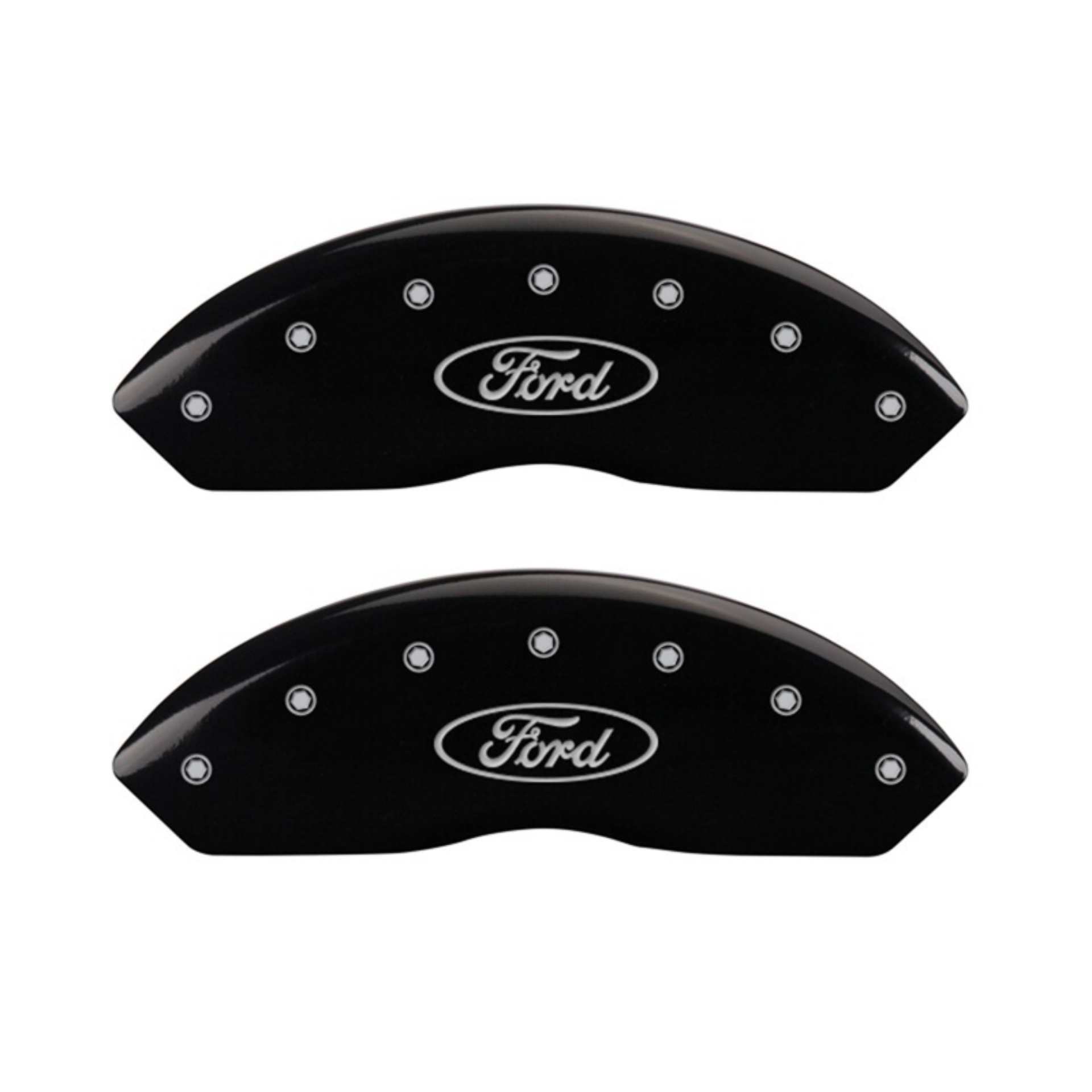 Picture of MGP Front set 2 Caliper Covers Engraved Front Oval logo-Ford Black finish silver ch