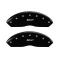 Picture of MGP Front set 2 Caliper Covers Engraved Front MGP Black finish silver ch