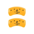 Picture of MGP Rear set 2 Caliper Covers Engraved Rear GT350 Shelby & Cobra Yellow finish black ch