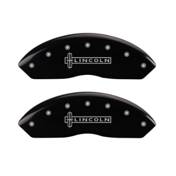 Picture of MGP 4 Caliper Covers Engraved Front Lincoln Engraved Rear MKX Black finish silver ch