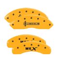 Picture of MGP 4 Caliper Covers Engraved Front Lincoln Engraved Rear MKX Yellow finish black ch