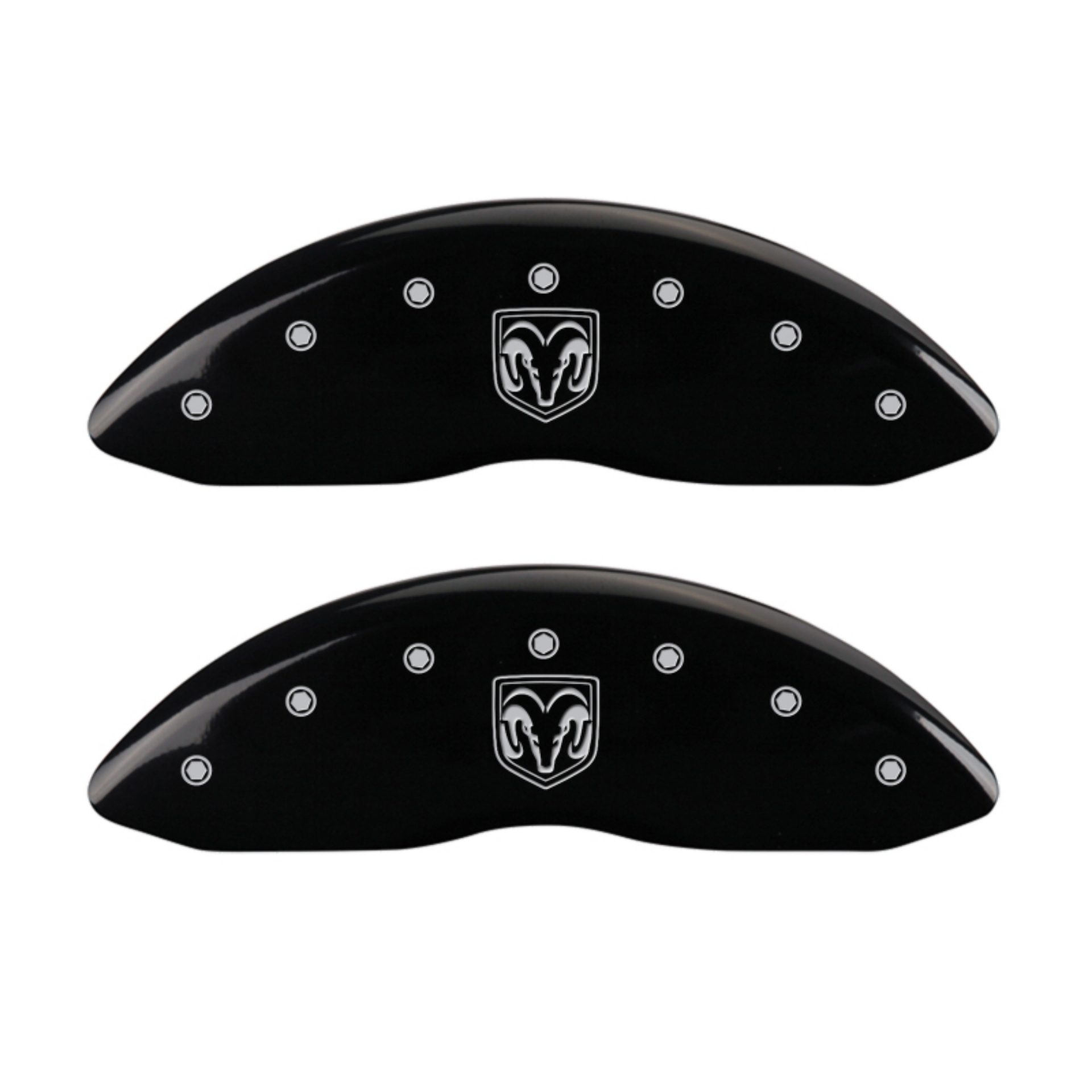 Picture of MGP 4 Caliper Covers Engraved Front RAM Engraved Rear RAMHEAD Black finish silver ch