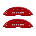 Picture of MGP 4 Caliper Covers Engraved Front RAM Engraved Rear RAMHEAD Red finish silver ch