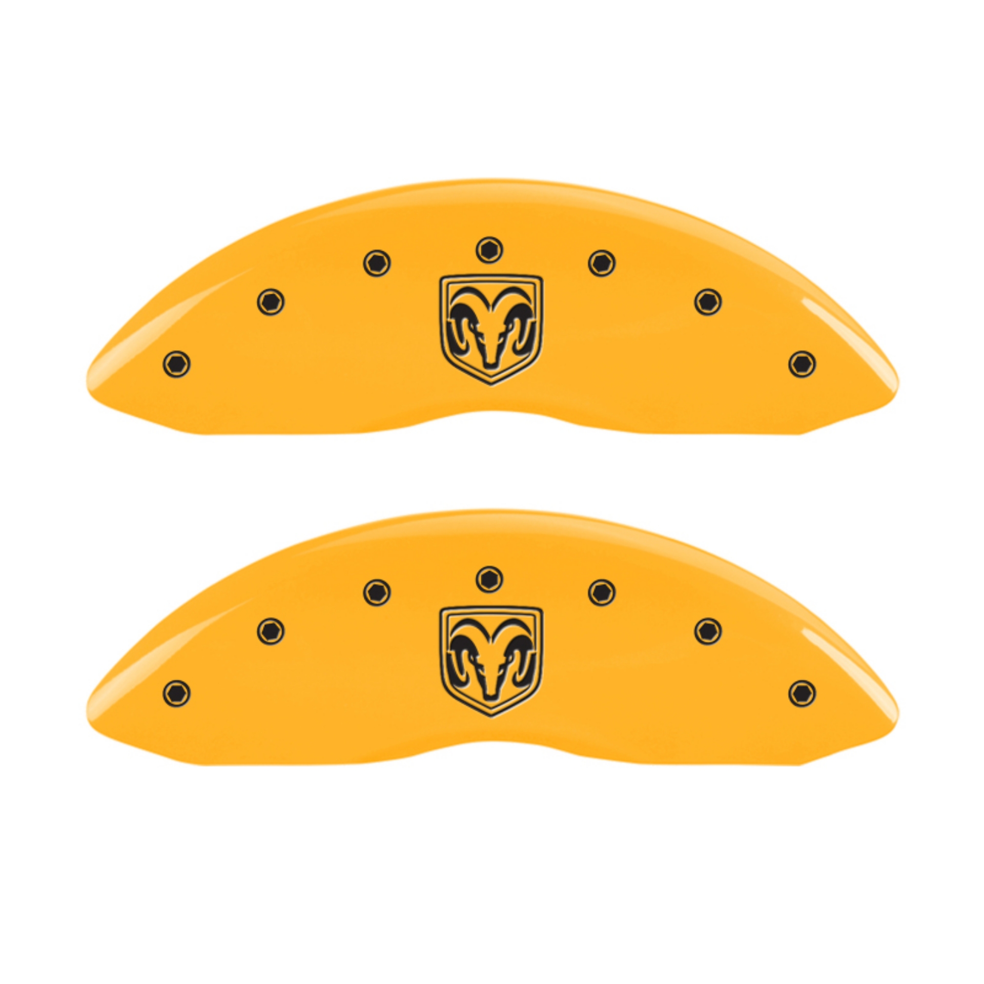 Picture of MGP 4 Caliper Covers Engraved Front RAM Engraved Rear RAMHEAD Yellow finish black ch