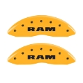 Picture of MGP 4 Caliper Covers Engraved Front RAM Engraved Rear RAMHEAD Yellow finish black ch