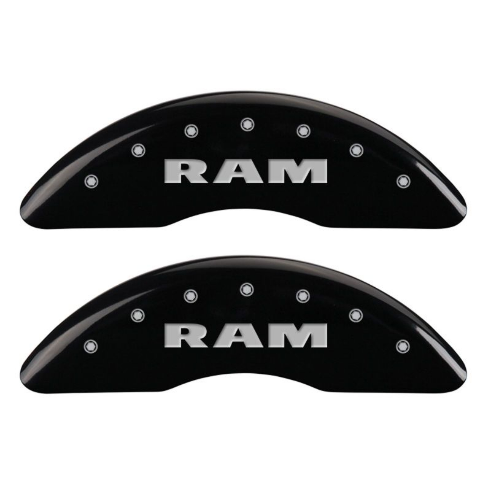 Picture of MGP 4 Caliper Covers Engraved Front RAM Engraved Rear RAMHEAD Black finish silver ch