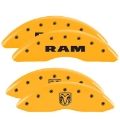 Picture of MGP 4 Caliper Covers Engraved Front RAM Engraved Rear RAMHEAD Yellow finish black ch