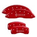 Picture of MGP 4 Caliper Covers Engraved Front Lincoln Engraved Rear MKT Red finish silver ch