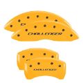 Picture of MGP 4 Caliper Covers Engraved Front & Rear Block-Challenger Yellow finish black ch