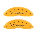 Picture of MGP 4 Caliper Covers Engraved Front Cursive-Challenger Engraved Rear RT Yellow finish black ch