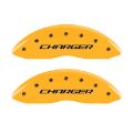 Picture of MGP 4 Caliper Covers Engraved Front & Rear Block-Charger Yellow finish black ch
