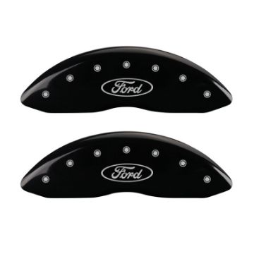 Picture of MGP Front set 2 Caliper Covers Engraved Front Oval logo-Ford Black finish silver ch