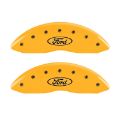 Picture of MGP Front set 2 Caliper Covers Engraved Front Oval logo-Ford Yellow finish black ch