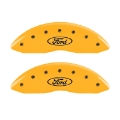 Picture of MGP Front set 2 Caliper Covers Engraved Front Oval logo-Ford Yellow finish black ch