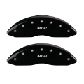 Picture of MGP Front set 2 Caliper Covers Engraved Front MGP Black finish silver ch