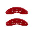 Picture of MGP Front set 2 Caliper Covers Engraved Front 2015-Civic Red finish silver ch