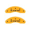 Picture of MGP Front set 2 Caliper Covers Engraved Front 2015-Civic Yellow finish black ch