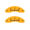 Picture of MGP Front set 2 Caliper Covers Engraved Front 2015-Civic Yellow finish black ch