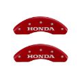 Picture of MGP Front set 2 Caliper Covers Engraved Front Honda Red finish silver ch