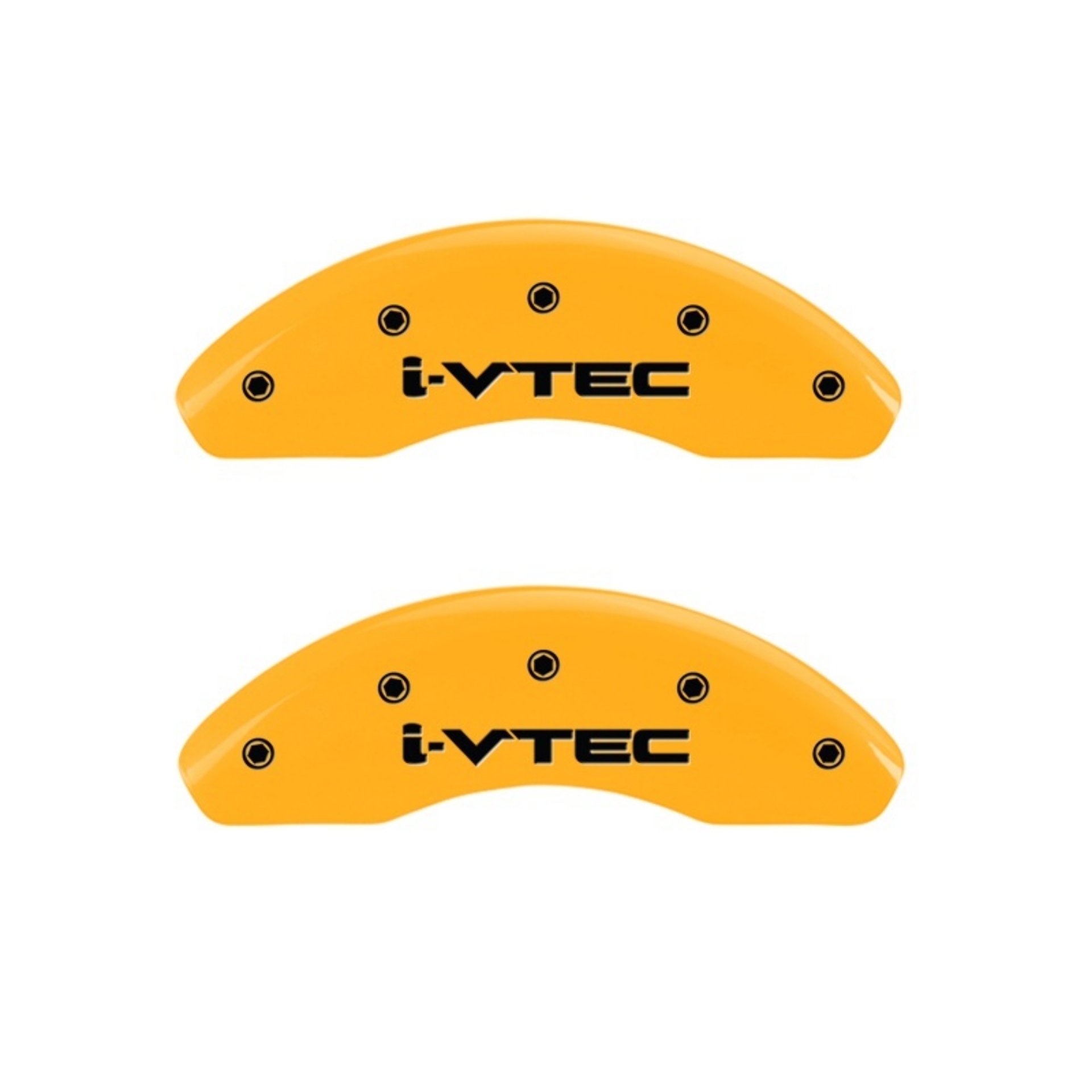 Picture of MGP Front set 2 Caliper Covers Engraved Front i-Vtec Yellow finish black ch