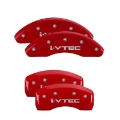 Picture of MGP 4 Caliper Covers Engraved Front Honda Engraved Rear H Logo Red finish silver ch