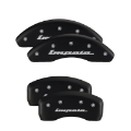 Picture of MGP Front set 2 Caliper Covers Engraved Front Bowtie Black finish silver ch