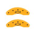 Picture of MGP Front set 2 Caliper Covers Engraved Front Bowtie Yellow finish black ch