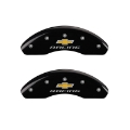 Picture of MGP Front set 2 Caliper Covers Engraved Front Chevy racing Black finish silver ch