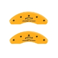 Picture of MGP Front set 2 Caliper Covers Engraved Front Chevy racing Yellow finish black ch