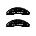 Picture of MGP Front set 2 Caliper Covers Engraved Front Sonic Black finish silver ch