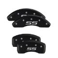 Picture of MGP Front set 2 Caliper Covers Engraved Front Sonic Black finish silver ch