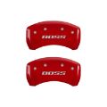 Picture of MGP Rear set 2 Caliper Covers Engraved Rear Boss Red finish silver ch