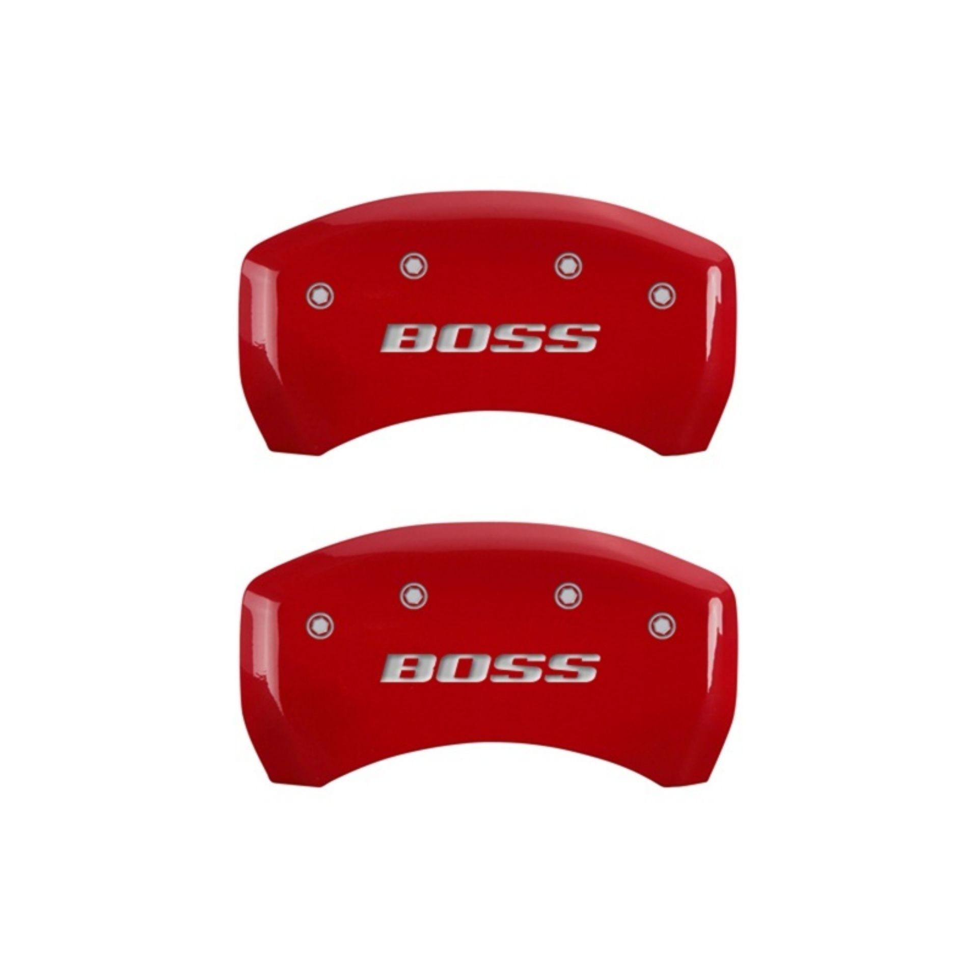 Picture of MGP Rear set 2 Caliper Covers Engraved Rear Boss Red finish silver ch