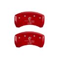 Picture of MGP Rear set 2 Caliper Covers Engraved Rear Boss Red finish silver ch