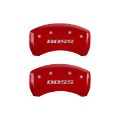 Picture of MGP Rear set 2 Caliper Covers Engraved Rear Boss Red finish silver ch