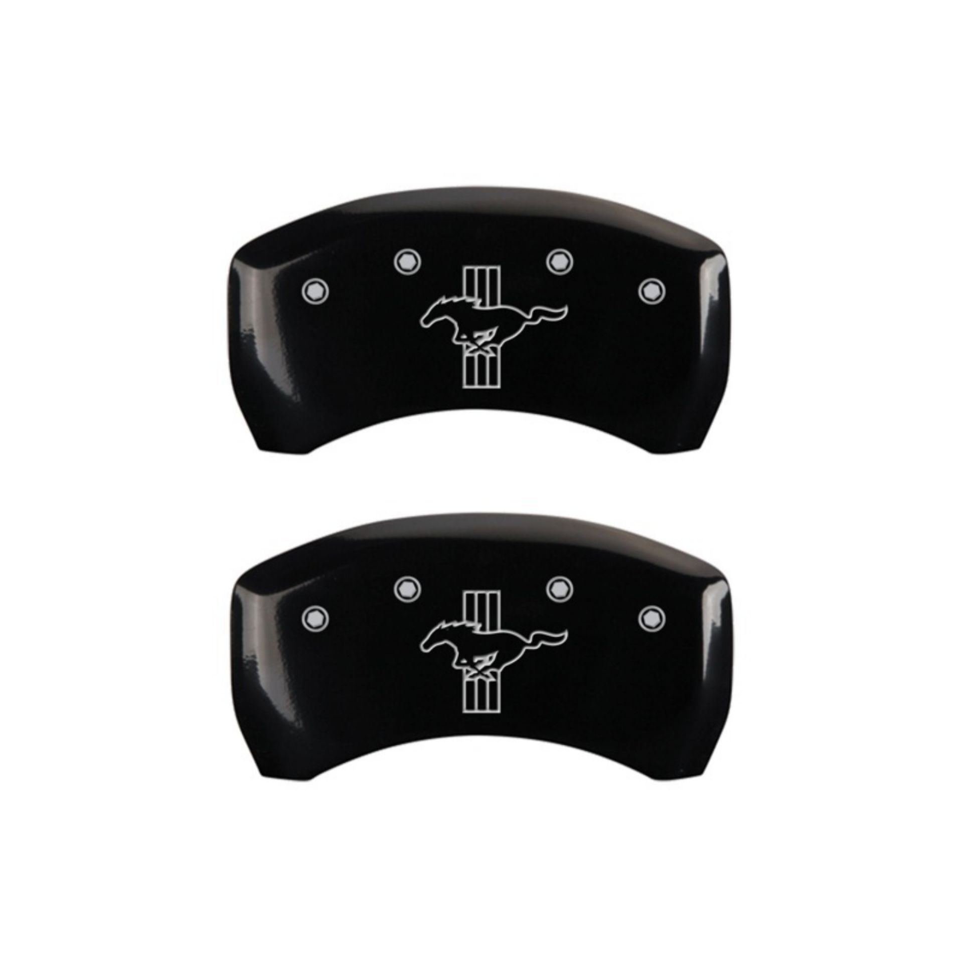 Picture of MGP Rear set 2 Caliper Covers Engraved Rear 2015-Bar & Pony Black finish silver ch