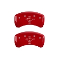 Picture of MGP Rear set 2 Caliper Covers Engraved Rear 2015-Bar & Pony Red finish silver ch