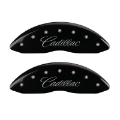 Picture of MGP 4 Caliper Covers Engraved Front Cursive-Cadillac Engraved Rear SRX Black finish silver ch