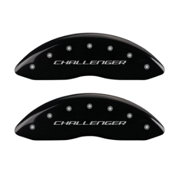 Picture of MGP 4 Caliper Covers Engraved Front & Rear Block-Challenger Black finish silver ch