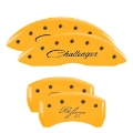Picture of MGP 4 Caliper Covers Engraved Front Cursive-Challenger Engraved Rear RT Yellow finish black ch