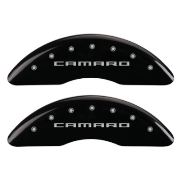 Picture of MGP 4 Caliper Covers Engraved Front Gen 5-Camaro Engraved Rear Gen 5-Z28 Black finish silver ch