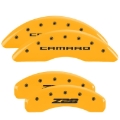 Picture of MGP 4 Caliper Covers Engraved Front Gen 5-Camaro Engraved Rear Gen 5-Z28 Yellow finish black ch